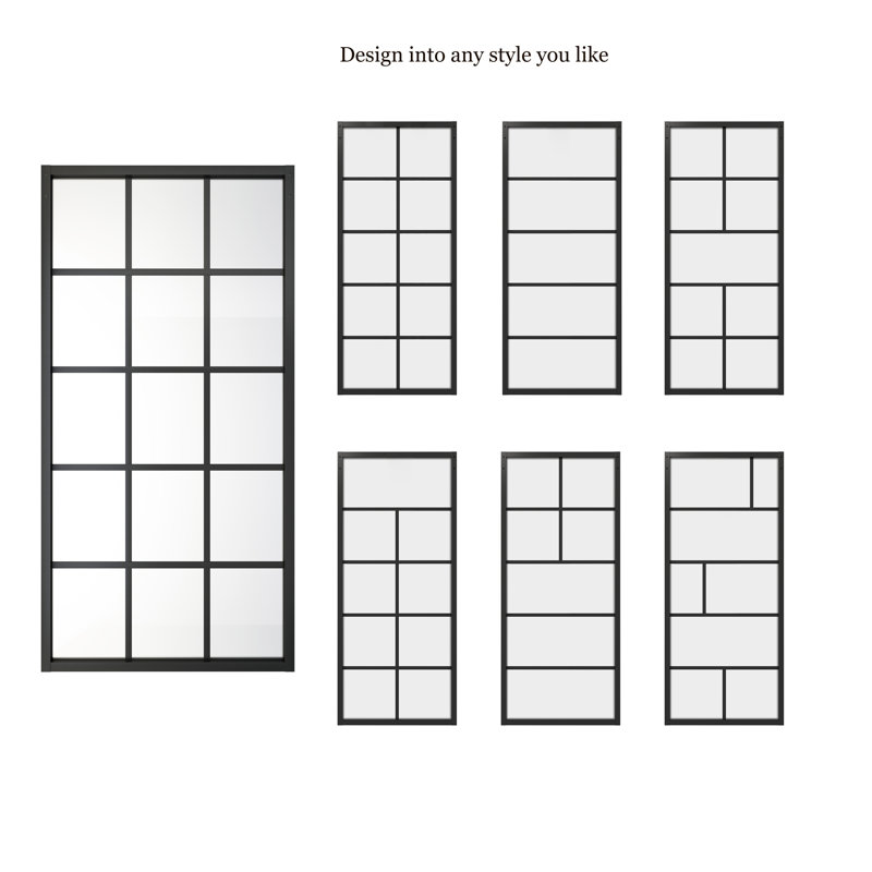 JUBEST Glass Sliding Barn Doors without Installation Hardware Kit & Reviews Wayfair